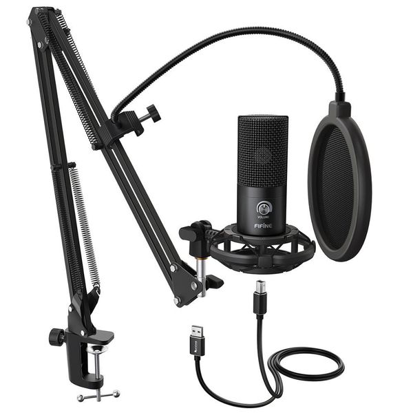 computer fifine usb studio condenser microphone kit with adjustable scissor arm stand shock mount for youtube voice overs-t669
computer fifine usb studio condenser microphone kit with adjustable scissor arm stand shock mount for youtube voice overs-t669