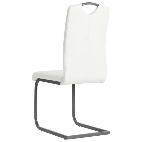 2 pcs dining chairs in leatherette 43x55x100 cm white patio benches