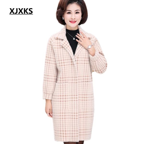 xjxks 2018 new autumn and winter abrigo mujer full sleeve turn-down collar loose warm long coat women mature cappotto donna, Black
xjxks 2018 new autumn and winter abrigo mujer full sleeve turn-down collar loose warm long coat women mature cappotto donna, Black
