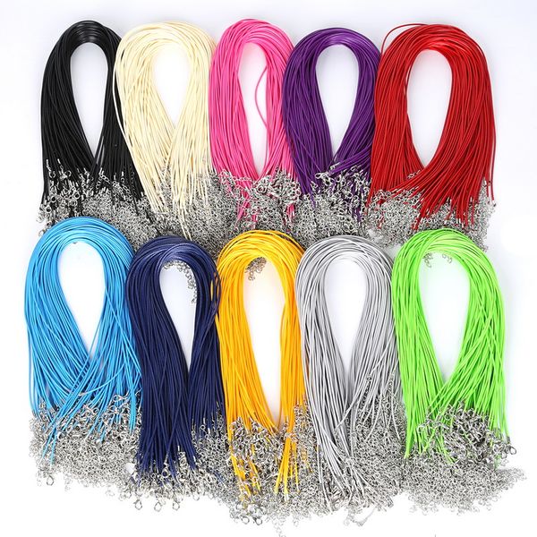 10pcs faux leather wax rope necklace chains 1.5/2mm diy string strap rope pendant charms with lobster clasp diy jewelry findings, Silver
10pcs faux leather wax rope necklace chains 1.5/2mm diy string strap rope pendant charms with lobster clasp diy jewelry findings, Silver
