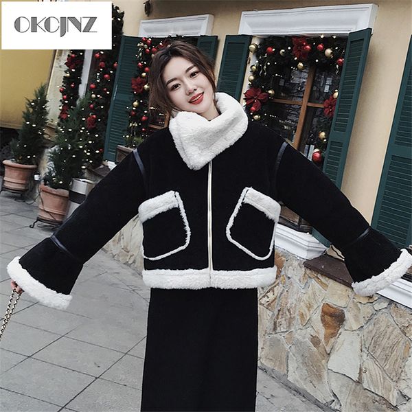 corduroy plus velvet jacket female lamb fur fur short cotton coat 2018 winter new fashion casual padded jacket women yy249, Black
corduroy plus velvet jacket female lamb fur fur short cotton coat 2018 winter new fashion casual padded jacket women yy249, Black