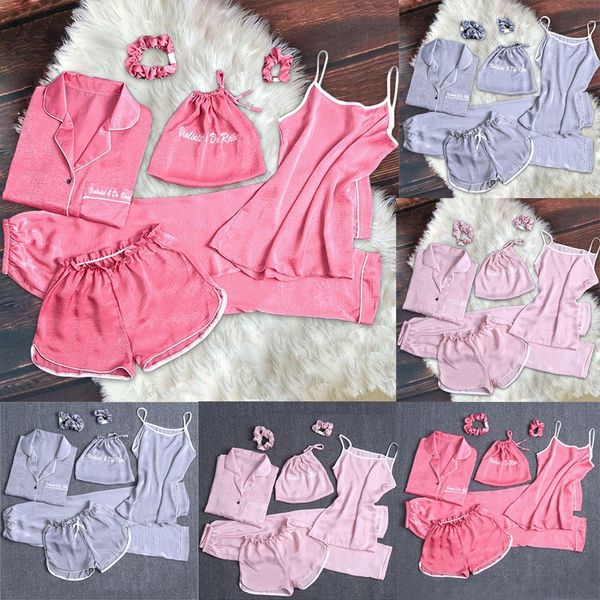 7pcs 2020 summer bathrobe women silk cute women lingerie camisole shorts pant pajamas sleepwear set solid color g3, Black;red
7pcs 2020 summer bathrobe women silk cute women lingerie camisole shorts pant pajamas sleepwear set solid color g3, Black;red