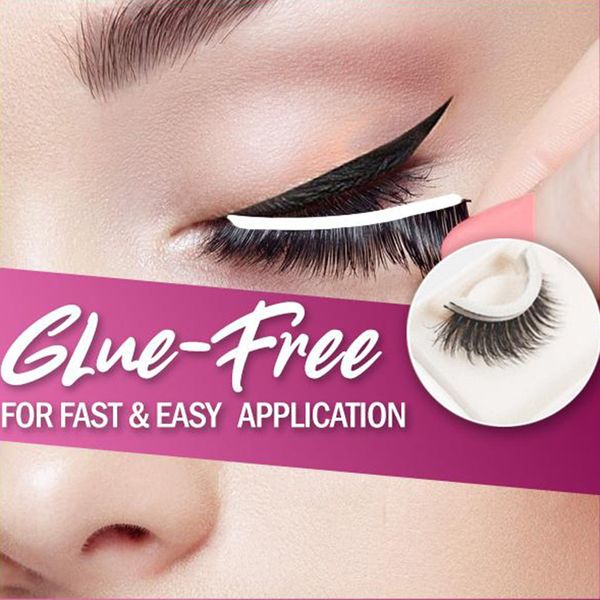 glue-3d false eyelash extensions self-adhesive reusable nature long eyelash