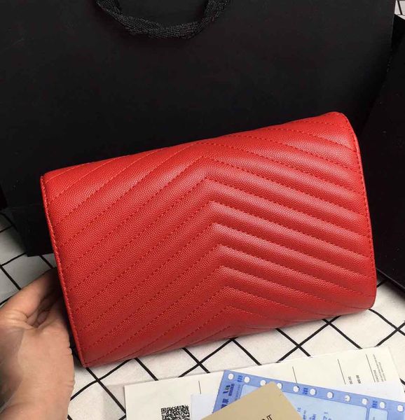 

Hot Fashion Designer Women V shape Flap Handbags Single Golden chain Shoulder bag Cross body handbags caviar leather wallet purse clutch bag