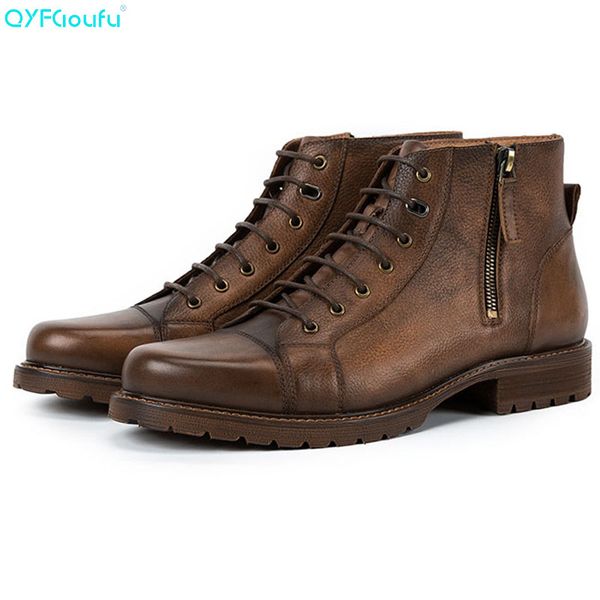 qyfcioufu fashion boots men vintage style genuine leather mens boots back zipper lace-up short hot, Black
qyfcioufu fashion boots men vintage style genuine leather mens boots back zipper lace-up short hot, Black