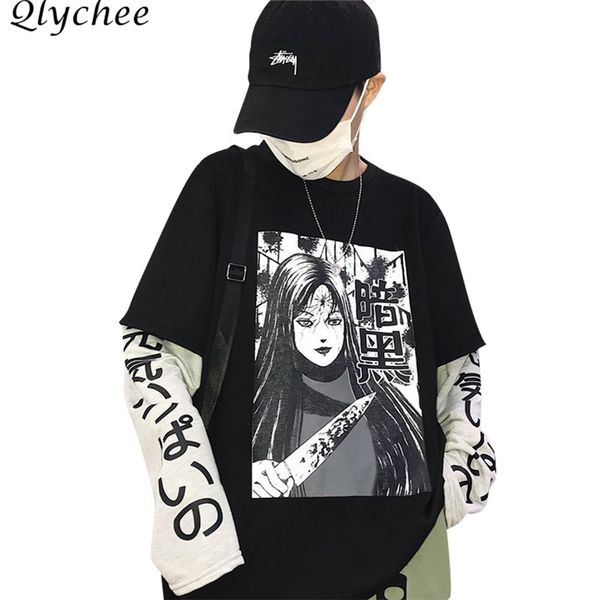qlychee fake two pieces japanese character sweatshirts female long sleeve o neck streetwears spring autumn casual pullovers, Black
qlychee fake two pieces japanese character sweatshirts female long sleeve o neck streetwears spring autumn casual pullovers, Black