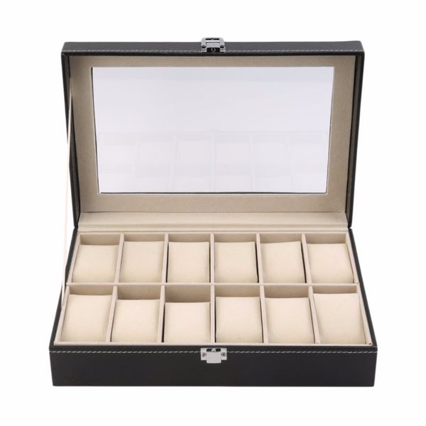 12 slots grid pu leather watch box pillow display box jewelry storage organizer case casket locked boxes retro black relogio, Black;blue
12 slots grid pu leather watch box pillow display box jewelry storage organizer case casket locked boxes retro black relogio, Black;blue