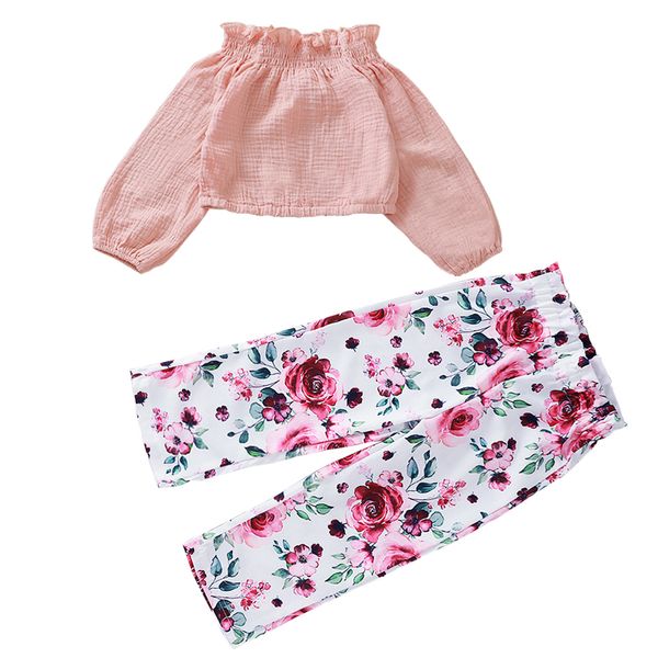 girls long sleeve solid color and floral print trousers set baby girl pink t-shirt and pant suit clothing two pieces zht 367, White
girls long sleeve solid color and floral print trousers set baby girl pink t-shirt and pant suit clothing two pieces zht 367, White