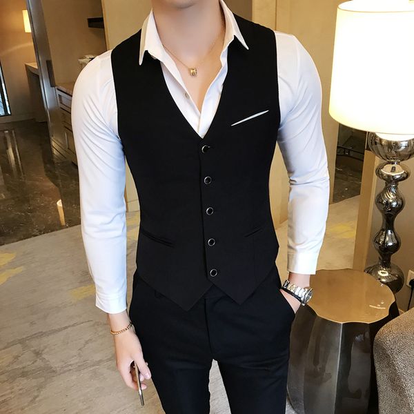 pure color suit vest male large size s-5xl men's business casual waistcoat 2018 new men black vests, Black;white
pure color suit vest male large size s-5xl men's business casual waistcoat 2018 new men black vests, Black;white