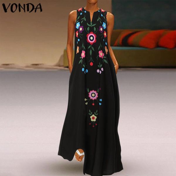 2019 vonda summer fashion womens maxi dress v neck sleeveless print vestido bohemian long dress party robe femme oversized, Black;pink
2019 vonda summer fashion womens maxi dress v neck sleeveless print vestido bohemian long dress party robe femme oversized, Black;pink