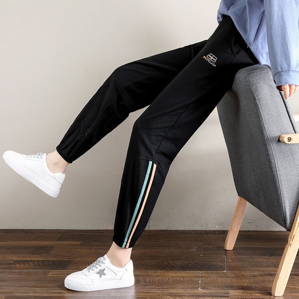 2020 spring solid color patchwork loose women harem pants casual elastic waist tie pockets ankle-length sport skinny pants, Black;white
2020 spring solid color patchwork loose women harem pants casual elastic waist tie pockets ankle-length sport skinny pants, Black;white