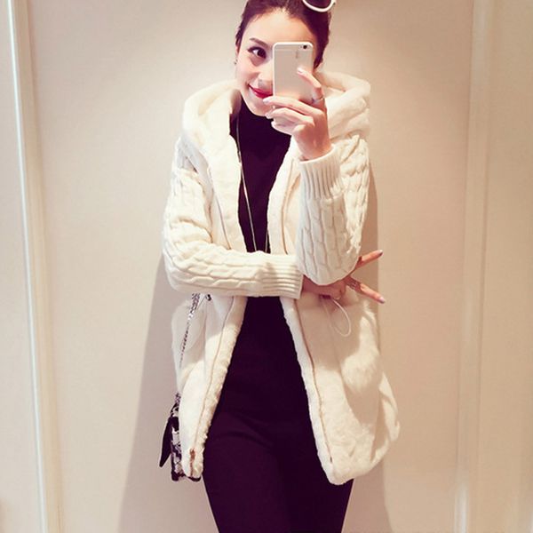 stylish bar 2019 women autumn winter warm fluffy jacket coat classic knitted sweater patchwork plush thick hooded outerwear coat, Black
stylish bar 2019 women autumn winter warm fluffy jacket coat classic knitted sweater patchwork plush thick hooded outerwear coat, Black