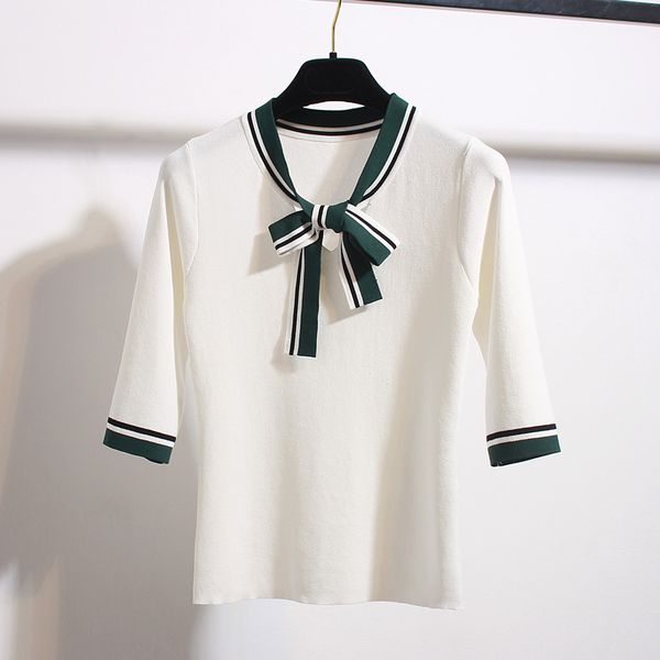 cute bow v-neck patchwork knitted sweater women half sleeve slim ice silk pullover thin summer white black 2020 new arrival
cute bow v-neck patchwork knitted sweater women half sleeve slim ice silk pullover thin summer white black 2020 new arrival