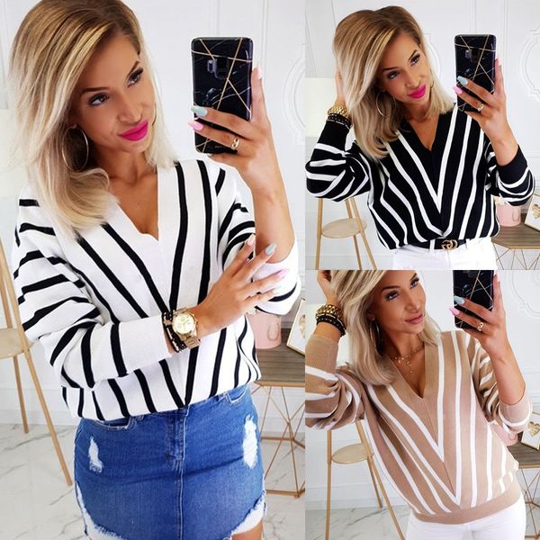 womens sweaters v-neck black and white v-stripes winter autumn new pullover sweater fashion sweater long sleeve women clothings, White;black
womens sweaters v-neck black and white v-stripes winter autumn new pullover sweater fashion sweater long sleeve women clothings, White;black