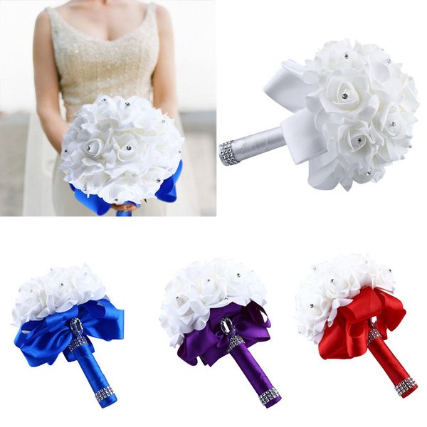 crystal roses pearl bridesmaid wedding bouquet bridal office decoration artificial silk foam flowers 25*20cm
crystal roses pearl bridesmaid wedding bouquet bridal office decoration artificial silk foam flowers 25*20cm