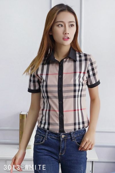 19SS Fashion Lapel Womens Designer T Shirts Classic Fashion Grid Printed Cotton Short Sleeve Designer Shirt Slim
19SS Fashion Lapel Womens Designer T Shirts Classic Fashion Grid Printed Cotton Short Sleeve Designer Shirt Slim