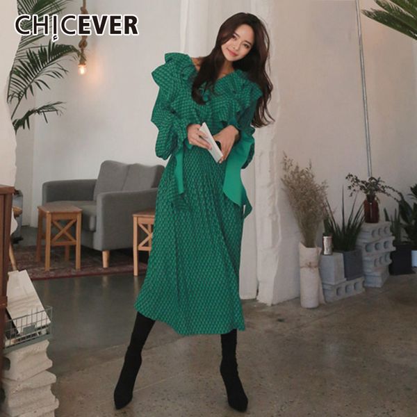 chicever autumn hit color ruffles patchwork the dress women v neck flare sleeve loose vintage pleated female dresses fashion new, Black;gray
chicever autumn hit color ruffles patchwork the dress women v neck flare sleeve loose vintage pleated female dresses fashion new, Black;gray
