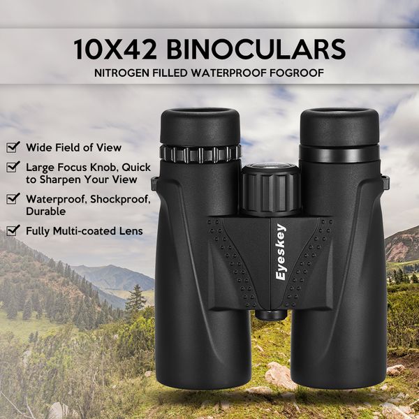 eyeskey 10x42 bak4 prism binoculars waterproof fogproof binoculars telescope travel scope for adults outdoor hunting camping
eyeskey 10x42 bak4 prism binoculars waterproof fogproof binoculars telescope travel scope for adults outdoor hunting camping