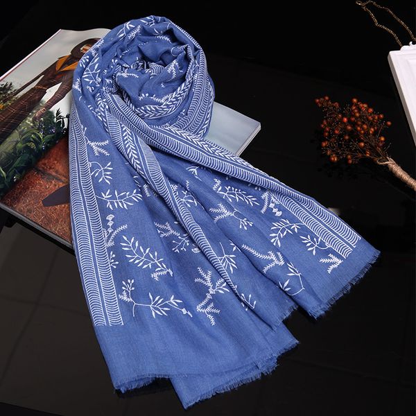 genovega spring women scarf print embroidery scarves and shawl floral viscose blue scarf female lady foulard femme, Blue;gray
genovega spring women scarf print embroidery scarves and shawl floral viscose blue scarf female lady foulard femme, Blue;gray