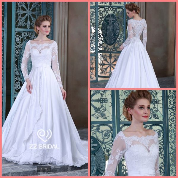robe de mariage ball gown white satin lace appliques wedding dress long sleeve scoop neckline beading sequined bride gowns 2019
robe de mariage ball gown white satin lace appliques wedding dress long sleeve scoop neckline beading sequined bride gowns 2019