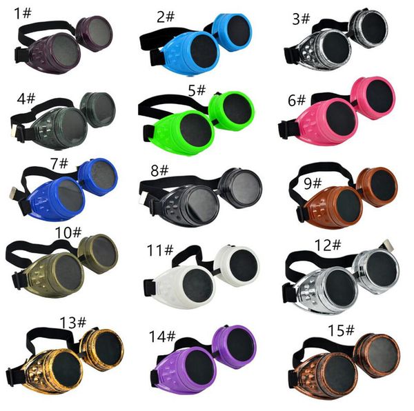 15 colors vintage punk gothic sunglasses steampunk goggles glasses welding cyber travelling glasses retro sun glasses party props a52301, Blue
15 colors vintage punk gothic sunglasses steampunk goggles glasses welding cyber travelling glasses retro sun glasses party props a52301, Blue