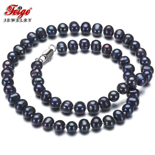 vintage black pearl choker necklace for women party jewelry accessories gifts 7-8mm freshwater pearl jewellery wholesale feige, Silver
vintage black pearl choker necklace for women party jewelry accessories gifts 7-8mm freshwater pearl jewellery wholesale feige, Silver