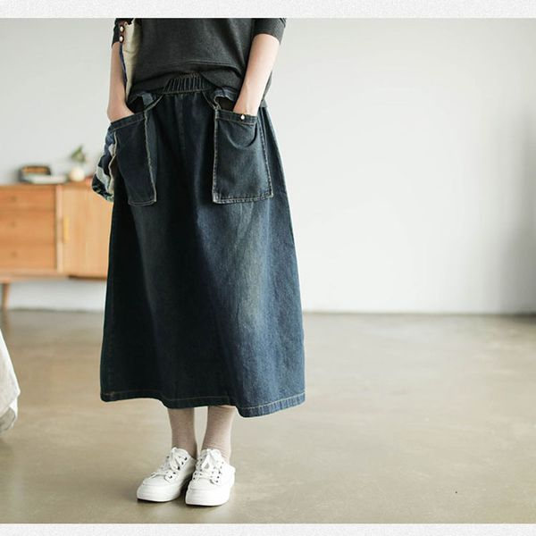 nini wonderland autumn cotton denim skirt 2020 spring women jeans casual a-line skirts female elastic waist with pocket skirt, Black
nini wonderland autumn cotton denim skirt 2020 spring women jeans casual a-line skirts female elastic waist with pocket skirt, Black