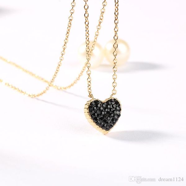 jewelry heart crystal pendant necklace i love necklace for women gift wholesale fashion jewelry ing, Silver