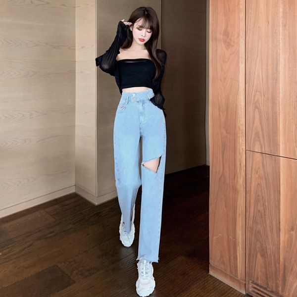 women dresses fashion womens clothing store super fire hole retro burr high waist cropped jeans loose harem pants popular style, Blue
women dresses fashion womens clothing store super fire hole retro burr high waist cropped jeans loose harem pants popular style, Blue