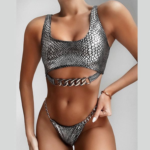 misswim bikini 2020 mujer snake print swimwear women push up swimsuit female chain bathing suit solid silver biquini new, White;black
misswim bikini 2020 mujer snake print swimwear women push up swimsuit female chain bathing suit solid silver biquini new, White;black
