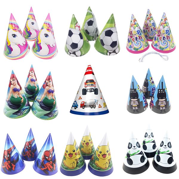 6pcs/lot cartoon mermaid football ballet girl unicorn paper hats cap kids boy girl happy birthday party supplies decorations
6pcs/lot cartoon mermaid football ballet girl unicorn paper hats cap kids boy girl happy birthday party supplies decorations