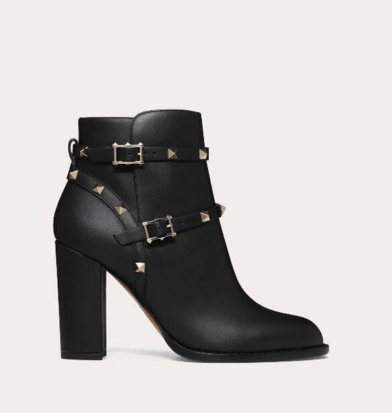 perfect brand women rock stud grainy calfskin leather pointed toe chunky heels women's ankle boots winter booties party wedding, Black
perfect brand women rock stud grainy calfskin leather pointed toe chunky heels women's ankle boots winter booties party wedding, Black