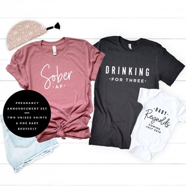 okoufen pregnancy announcement drinking for three sober baby family matching t-shirt casual pregnant new mom tee plus size, White
okoufen pregnancy announcement drinking for three sober baby family matching t-shirt casual pregnant new mom tee plus size, White