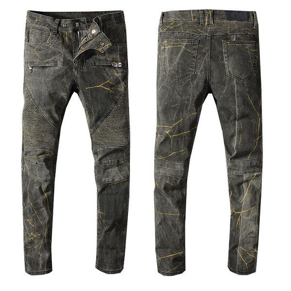 new arrivals bal mens designer jeans fashion marbling light trousers cowboy famous brand zipper designer hip hop denim, Blue
new arrivals bal mens designer jeans fashion marbling light trousers cowboy famous brand zipper designer hip hop denim, Blue