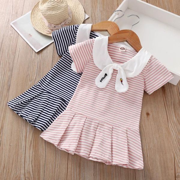 children's clothing dress girls summer new fashion doll collar casual short-sleeved pleated dress, Red;yellow
children's clothing dress girls summer new fashion doll collar casual short-sleeved pleated dress, Red;yellow