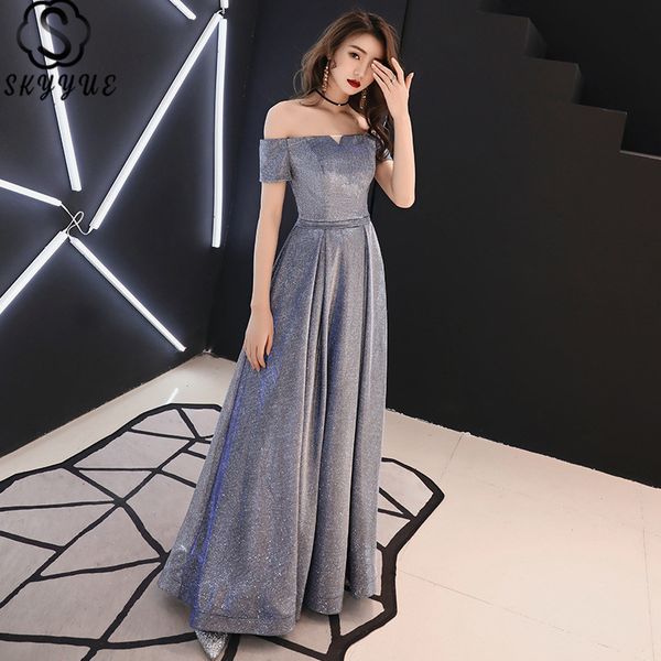 skyyue evening dresses boat neck short sleeve formal dress women elegant off shoulder a-line floor-length evening gown e099, White;black
skyyue evening dresses boat neck short sleeve formal dress women elegant off shoulder a-line floor-length evening gown e099, White;black