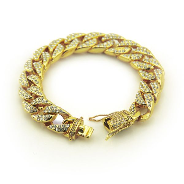 2019 new fashion hip hop bracelet for men men's cuban gold micro-inlaid bracelet miami hiphop gold-plated chain 8.5inch 22cm mens jewel, Black
2019 new fashion hip hop bracelet for men men's cuban gold micro-inlaid bracelet miami hiphop gold-plated chain 8.5inch 22cm mens jewel, Black