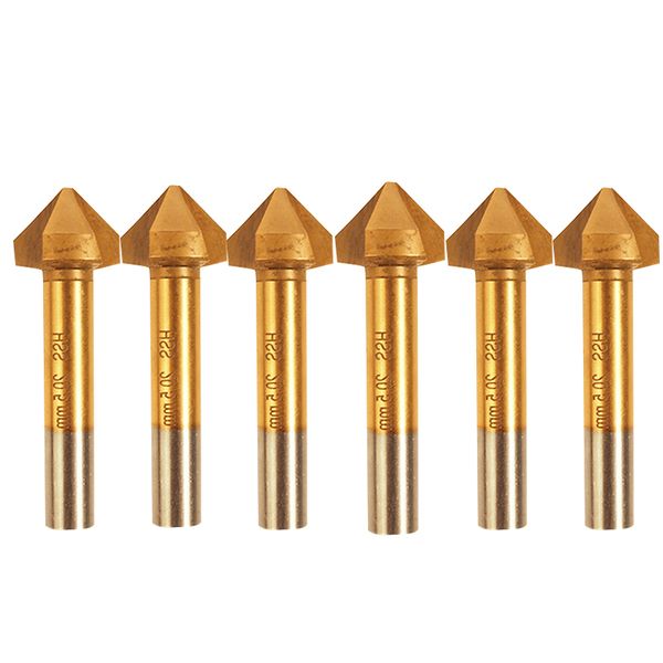 6pcs hss chamfer countersink chamfer drill bit 3 flute 90 degree round shank wood chamfering cutter end mill tool 6.3mm 8.3mm
6pcs hss chamfer countersink chamfer drill bit 3 flute 90 degree round shank wood chamfering cutter end mill tool 6.3mm 8.3mm
