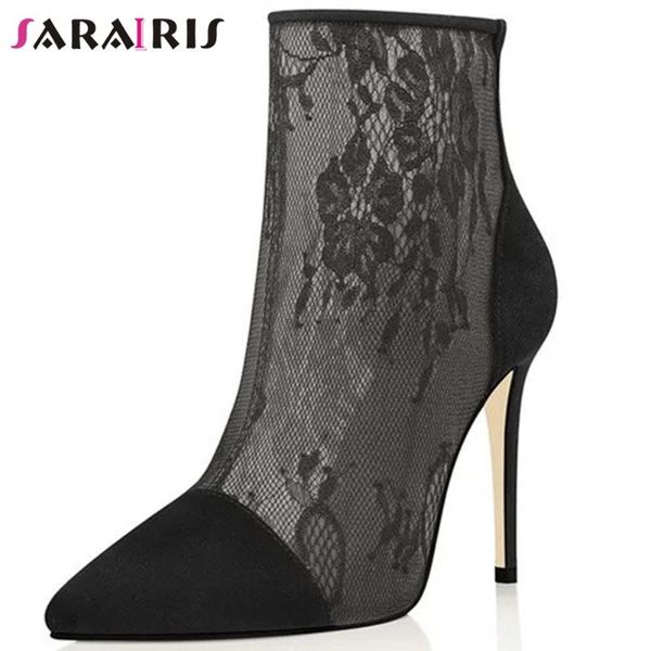 sarairis new female cool embroider mesh boots fashion pointed toe high heels boots women street mature summer shoes woman, Black
sarairis new female cool embroider mesh boots fashion pointed toe high heels boots women street mature summer shoes woman, Black