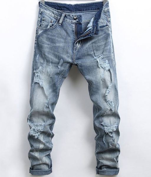 mens jeans pencil hole slim fit elastic cool stylish men spring and summer new fashion casual pants, Blue
mens jeans pencil hole slim fit elastic cool stylish men spring and summer new fashion casual pants, Blue