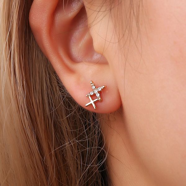 vintage elegant double x crystal piercing stud earrings for women sweet little ear studs cuff earrings set, Golden;silver
vintage elegant double x crystal piercing stud earrings for women sweet little ear studs cuff earrings set, Golden;silver