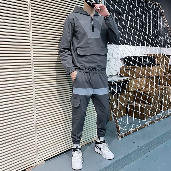 men's tracksuits tracksuit spring/autumn man two-piece set sweat suit men streetwear overalls korean leisure hoodies + harem pants, Gray
men's tracksuits tracksuit spring/autumn man two-piece set sweat suit men streetwear overalls korean leisure hoodies + harem pants, Gray
