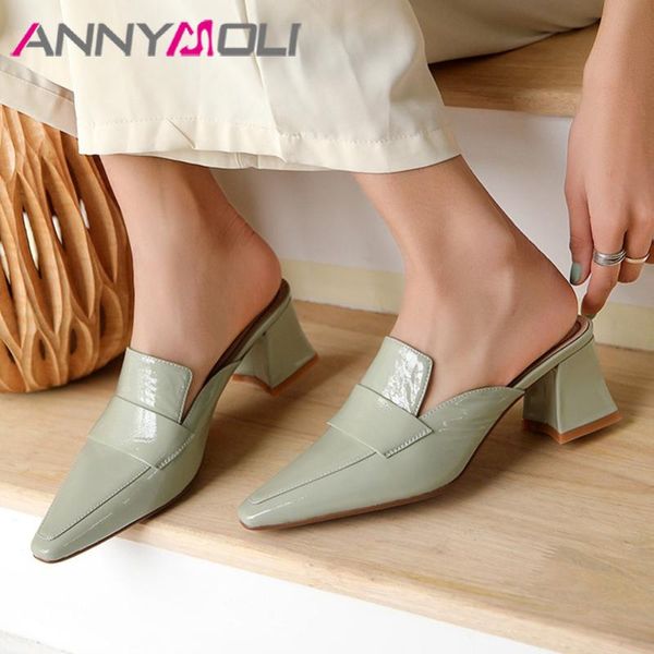 annymoli natural genuine leather women pumps mules shoes thick high heel shoes casual pointed toe pumps female footwear green 39, Black
annymoli natural genuine leather women pumps mules shoes thick high heel shoes casual pointed toe pumps female footwear green 39, Black