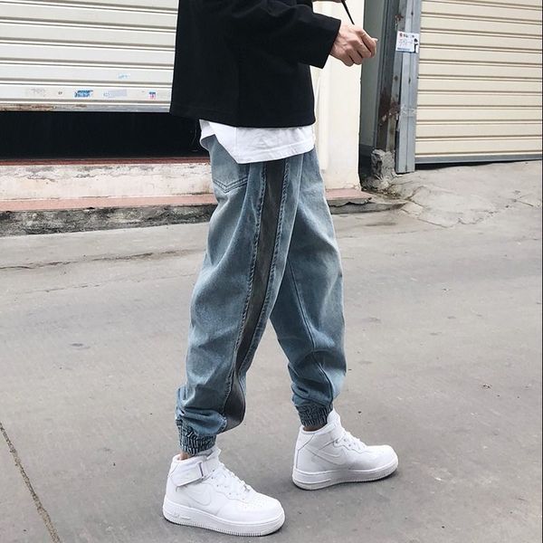 japanese retro jeans men's autumn and winter overalls hip-hop tide brand loose color matching beam pants pants male harem, Blue
japanese retro jeans men's autumn and winter overalls hip-hop tide brand loose color matching beam pants pants male harem, Blue