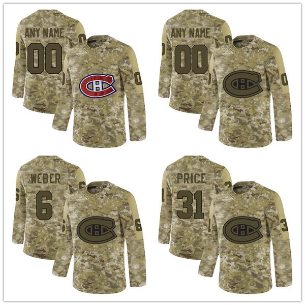 Custom Men's Montreal Canadiens 6 Shea Weber 31 Carey Price Camo Salute to Service Limited Hockey Jersey embroidered Stitched logos
Custom Men's Montreal Canadiens 6 Shea Weber 31 Carey Price Camo Salute to Service Limited Hockey Jersey embroidered Stitched logos