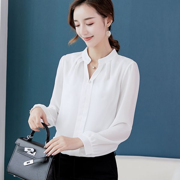 spring-summer new korean fashion leisure wild shirt solid color was thin-womens chiffon blouse, White
spring-summer new korean fashion leisure wild shirt solid color was thin-womens chiffon blouse, White