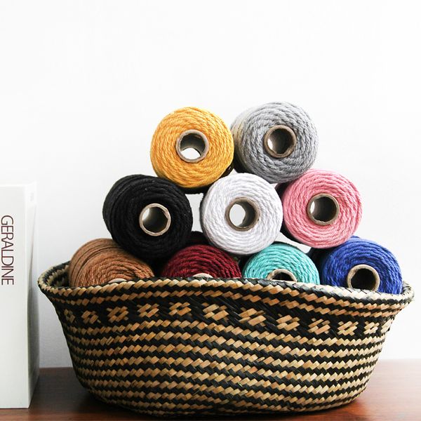 4mm macrame cord boho handmade tapestry color woven twine cotton rope arts and crafts home decoration accessories, Black;white
4mm macrame cord boho handmade tapestry color woven twine cotton rope arts and crafts home decoration accessories, Black;white