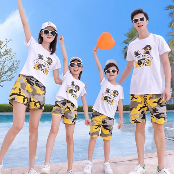 family matching outfits clothing summer mother girl father boy cotton white letter print t shirts & shorts 2pcs/sets clothes, Blue
family matching outfits clothing summer mother girl father boy cotton white letter print t shirts & shorts 2pcs/sets clothes, Blue