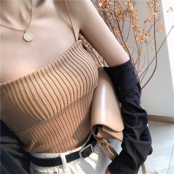 p shoot 2019 korean-style summer new style versatile outer wear knitted camisole base versatile vest, Black;white
p shoot 2019 korean-style summer new style versatile outer wear knitted camisole base versatile vest, Black;white
