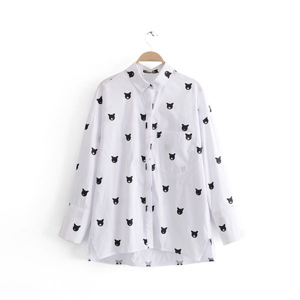 cs006 new cute cat print turn down collar loose white color shirts female long sleeve casual match all blouse
cs006 new cute cat print turn down collar loose white color shirts female long sleeve casual match all blouse